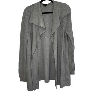 Talbots Gray Wool Blend Open‎ Front Cardigan Large